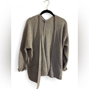 BECOOL Gray Open Front Cardigan Shaker Stitch Dolman Sweater M/L